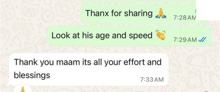 Parent and teacher exchange about a student's age and speed